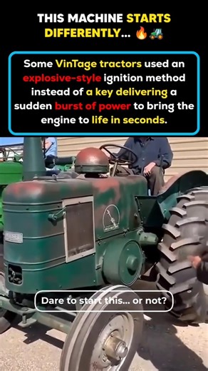 Vintage Tractor Starts Like an Explosion 💥🚜 Old Engine Ignition You’ve Never Seen! #shorts