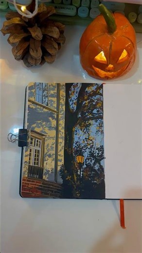 Farewell to Fall 🍂 #gouachepainting #aesthetic #autumnevening #fallpainting #trending #viral #art