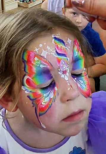 Rainbow Butterfly Unicorn Princess Face Paint by That Brie Hopkins