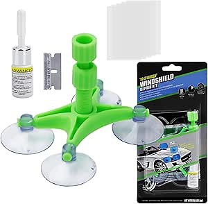 SEISSO Windshield Repair Kit, Automotive Glass Repair Resin Fluid for Chips and Cracks, Car Window Crack Scratch Repair Remover Kit Glass Quick Fix Tool for Chips, Cracks, Star-Shaped Crack