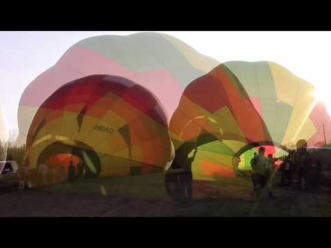 Setting up and launching a hot air balloon