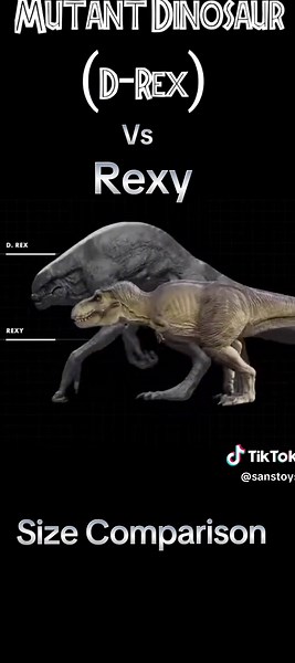 Mutant Dinosaur (D-Rex) Size Comparison with Rexy