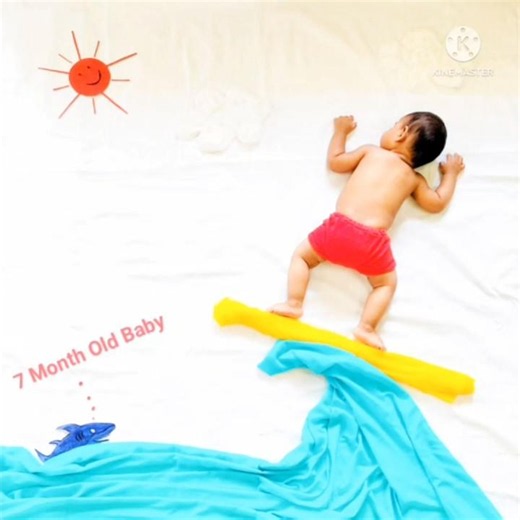 Surf's Up, Baby! 🏄‍♂️ Our 7-month-old is already a pro! #BabySurfer #7MonthsOld