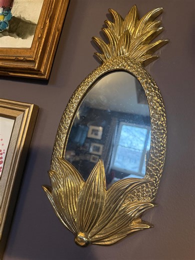 Brass Pineapple Mirror. Shiny Brass. Gracious Home. House Warming Welcome. Hostess Gift. Ready to Hang - Etsy