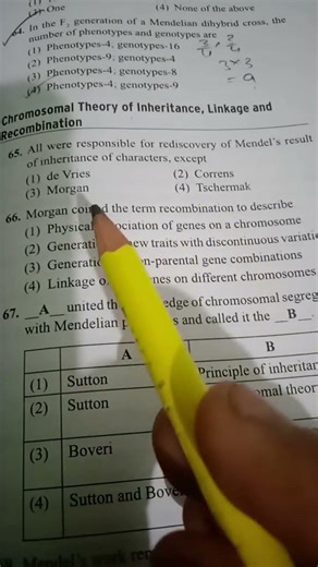 principles of inheritance and variation | question | linkage and chromosomes