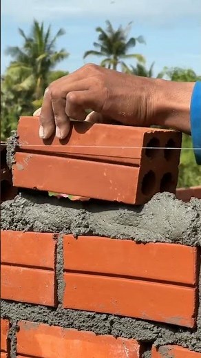 Simple Way to Lay Red Bricks for Beginners #constructiontips 🧱