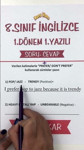 8th Grade English 1st Term 1st Written Question-Answer