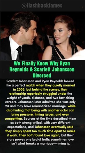 We Finally Know Why Ryan Reynolds & Scarlett Johansson Divorced #shorts