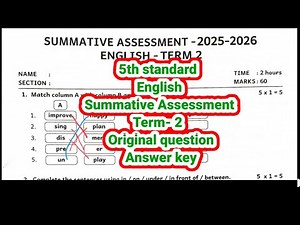 5th Standard English term 2 summative assessment original question answer key 2025