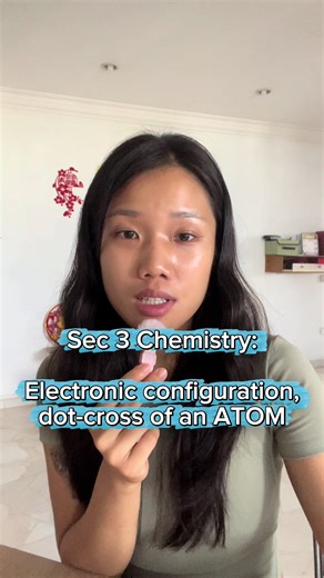Sec 3 students taking O'Level chemistry, here's a detailed explanation of how you can write • electronic configuration of an atom • dot-cross diagram of an atom these are both fundamental to understanding an atom, and even more crucial for your next big chapter: Chemical Bonding! So listen in, I go through at least two examples each time so that you can definitely understand the concept :) let's do this, sec 3s. We start the year strong, so that chemistry just keeps getting better and better for
