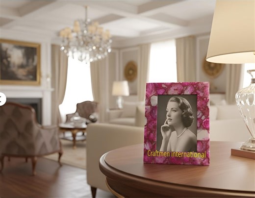 Natural Pink Agate Stone Picture Frame – Semi-precious Stone, Memorable Gift for Her - Etsy