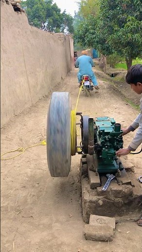 How to desal engine start with power full man and 125 Honda motorcycles tractor wheel #trending