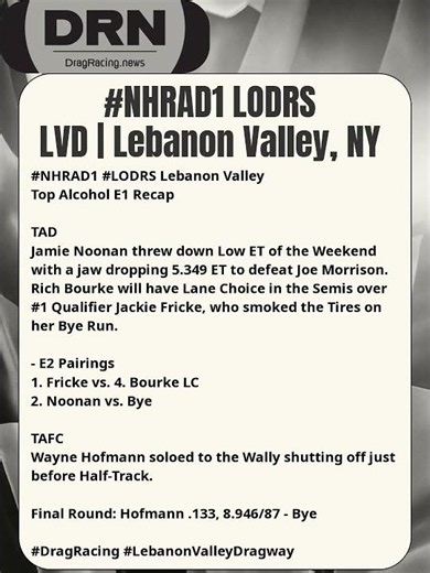 #NHRAD1 #LODRS Lebanon Valley Top Alcohol E1 Recap
