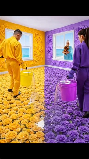 THIS DOUBLE FLOOR IS ABSOLUTELY AMAZING 🤯 - Luxuary Yellow 💛 and Purple 💜 epoxy Floor Transformation