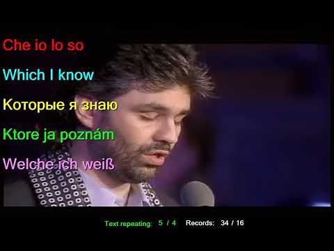 Learn Italian by Andrea Bocelli Con Te Partiro Time to Say Goodbye Italian English Russian Slovak Ge