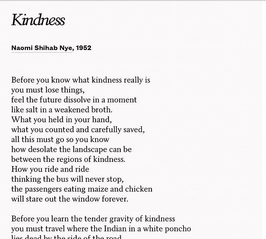 poetry pocket: kindness, naomi shihab nye