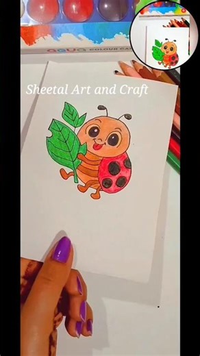 How to Draw Easy And Cute Ladybug Drawing🐞🥰😍#art#drawing#easy#cute#viralshort#trending#trendingshort
