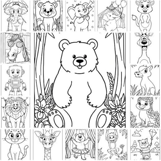 Silly Animal Coloring Pages for Kids Funny Joke Themed 18 Pages - Etsy