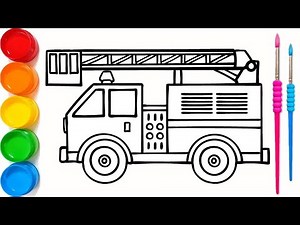Drawing a fire engine step by step | Learn to drawing fire truck for kids and toddlers