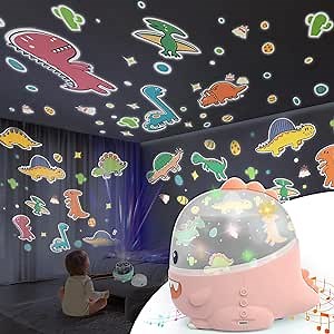 Star Projector Night Light for Kids, Stars for Ceiling Projector, Sky Light Toys for Boys Girls, Birthday Xmas Christmas Gifts for Baby Toddler Teens Children Kids Bedroom Decor (Pink Dinosaur)