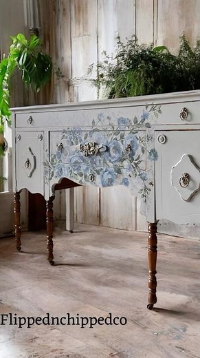 DIY Furniture Flip with Romantic Details & Champagne Accents 💙