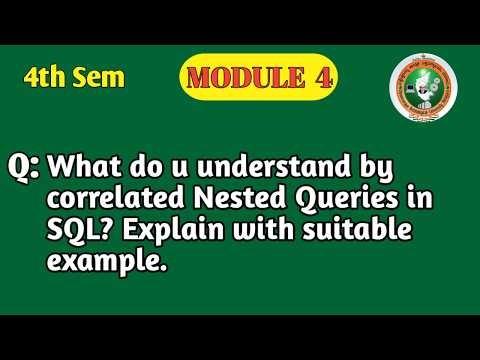 Correlated Nested Queries in SQL | SQL Subqueries with Examples | DBMS Module 4 | BCS403 | VTU