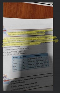 A single binary digit (like ' 0 ' or ' 1 ) is called a bit. For... | Filo