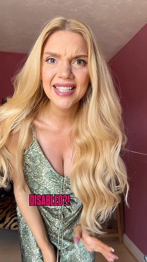 lucy may dawson🦿DISABLED MODEL & CONTENT CREATOR on Instagram: "One word. Three syllables. Zero shame. 💗 Video description Lucy is slaying disability pride month skits again this time playing two characters - herself, a curvy, white, blonde disabled woman with long hair and an orthotic zebra left leg. Lucy is wearing a cream halter neck top and white and brown stripe mini skirt. Her duologue partner is NOT LUCY DAWSON wearing a green satin slip dress x"