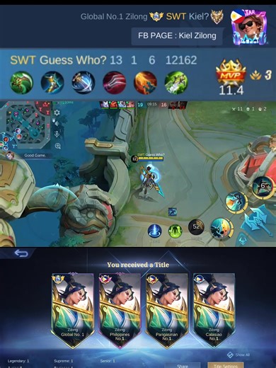 158K views · 1.9K reactions | LAPU-LAPU VS ZILONG EXP LANE? FORMER TOP 1 GLOBAL ZILONG GAMEPLAY! | Kiel Zilong | Facebook