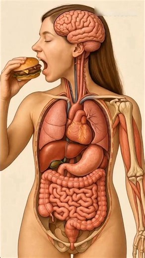 Girl Eating Burger | Stomach Burst Medical HD#Medical #Animation #Stomach #Intestines #HD