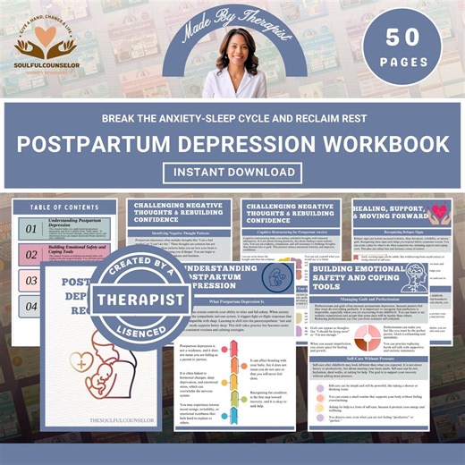 Postpartum Depression Recovery Workbook | 4-chapter Printable Guide for Teens & Adults | Therapist-informed Healing, Reflection Coping Tools - Etsy Australia
