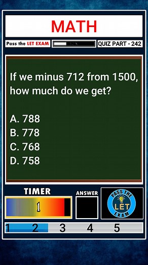 4.1K views · 66 reactions | Math Quiz Part 242 Pass the LET Exam LET Reviewer with answers #reels #letreviewer2023 #letreviewerexam #letreviewerdrill #letexam #letreviewer #letreviewerwithanswer #letreviewerpdf #letreviewers | Pass the LET Exam | Facebook