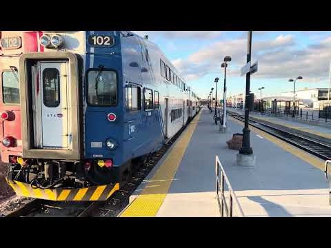 UTA FrontRunner MP36PH-3C 7 blasts its horn as I focus on Cab Car 116 Mid-Set