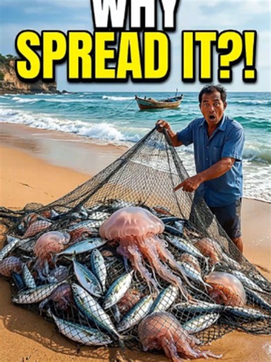 Why Do Fishermen Spread Giant Nets on the Beach? 🤯 #shorts Ever wondered why fishermen spread their massive fishing nets across the beach instead of cleaning them on the boat? 🌊🐟 These giant nets can catch more than just fish! Jellyfish often get tangled in the mesh, making it harder to separate the catch. Spreading the net across the beach makes it easier to remove fish, separate jellyfish, and untangle the net. Would you have guessed this was the reason? Let us know in the comments! Subscri