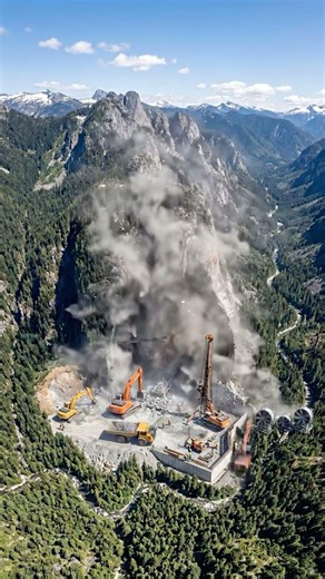 Mega Mountain Tunnel Construction Through Solid Rock | Incredible Engineering Project #shorts