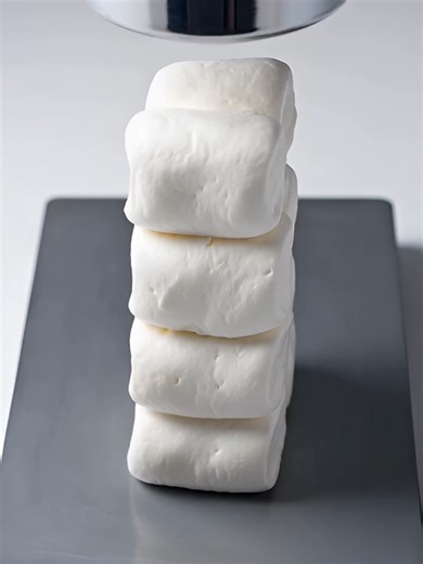 100 Marshmallows Become ONE! A Satisfying Hydraulic Crush