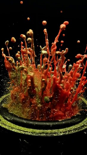 Orange vs Green Glitter Splash 🧡💚 | Satisfying Slow Motion