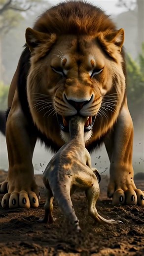 Can a Lion Survive the Dinosaur Era? 🦁🦖 #dinosaur #lion #viral #survival #jurassicworld
