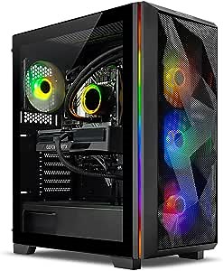 Skytech Gaming Skytech Chronos Gaming PC Desktop – AMD Ryzen 7 5700X 3.4 GHz, NVIDIA RTX 4070 Ti, 1TB NVME SSD, 16GB DDR4 RAM 3200, 750W Gold PSU, 240mm AIO, 11AC Wi-Fi, Windows 11 Home 64-bit