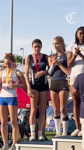 AB Hernandez, the 16-year-old transgender athlete out of Jurupa Valley High School in Riverside County, shared a podium in long jump, high jump and triple jump in the CIF state track and field finals Saturday, an image of unity between teenage girls surrounded by angry adults. Hernandez tied for second in long jump at 20 feet, 8¾ inches, tied three ways for first in high jump at 5-7 and tied for first in triple jump at 42-2¾, accompanied by at least one peer on all three podiums. Protesters at t