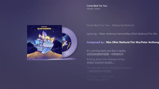 宝藏英文歌｜Come Back For You 单曲循环