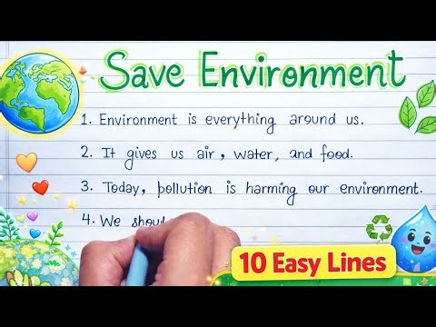 🌍 10 Lines on Save Environment in English | Easy & Short Essay | Save Earth 🌱 | Environment Lines