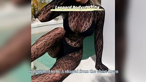 Women's Sexy Leopard Print Mesh Bodystocking Thin Transparent One Piece Fishnet Stocking New Bodysuit Nightwear Lingerie G135