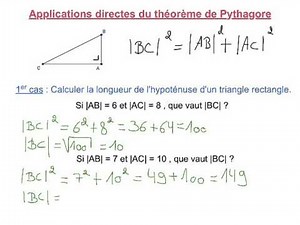 4.1.2 Applications directes du théorème de Pythagore