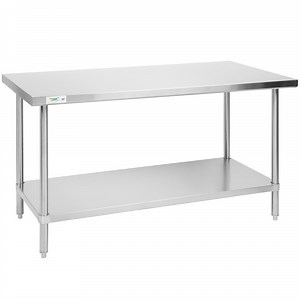 Regency 30" x 60" All 18-Gauge 430 Stainless Steel Commercial Work Table with Undershelf