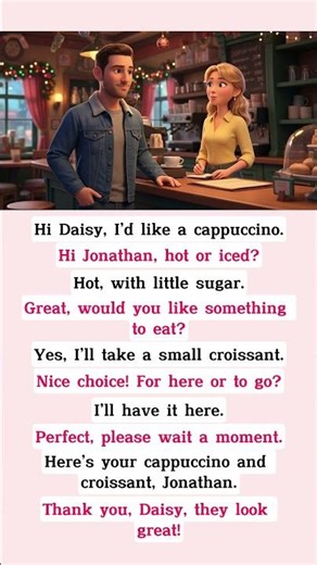 Easy English conversation for Beginners l English Conversation at Cafe