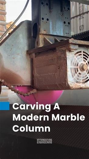 Interesting Engineering on Instagram: "Unlike the Greeks, modern day column making involves rotating abrasive wheels, carbide milling tools, and more. What do you think? 🎥 @stone_art79"