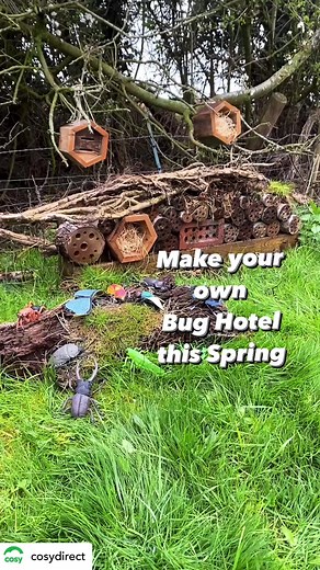 🌿 Make your own Bug Hotel this Spring 🐜 Our Pre Drilled Logs will make a great addition to create your own Bug Hotel, you can also add an old pallet, bricks, cardboard, pipes, plant pots, pine cones, sticks, leaves, there is plenty to choose from! #cosyclubideas#eyfs #eyfsideas #bughotel #natureplay #eyfsidea #outdoorplay #outdoorlearning #invitationtoplay #eyfsoutdoors | Cosy