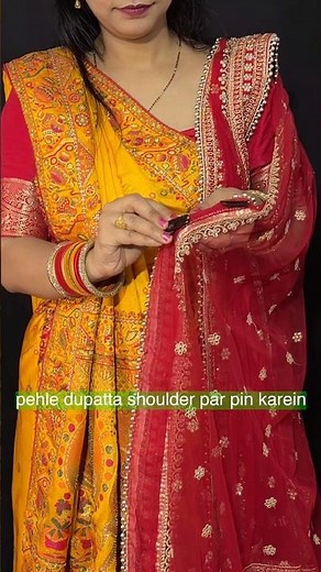 How to Cover Dupatta on Your Head Perfectly 💫 #ytshorts #saree #dupattastyle