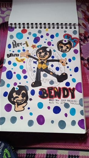 bendy and the ink machine drawing like and subscriber